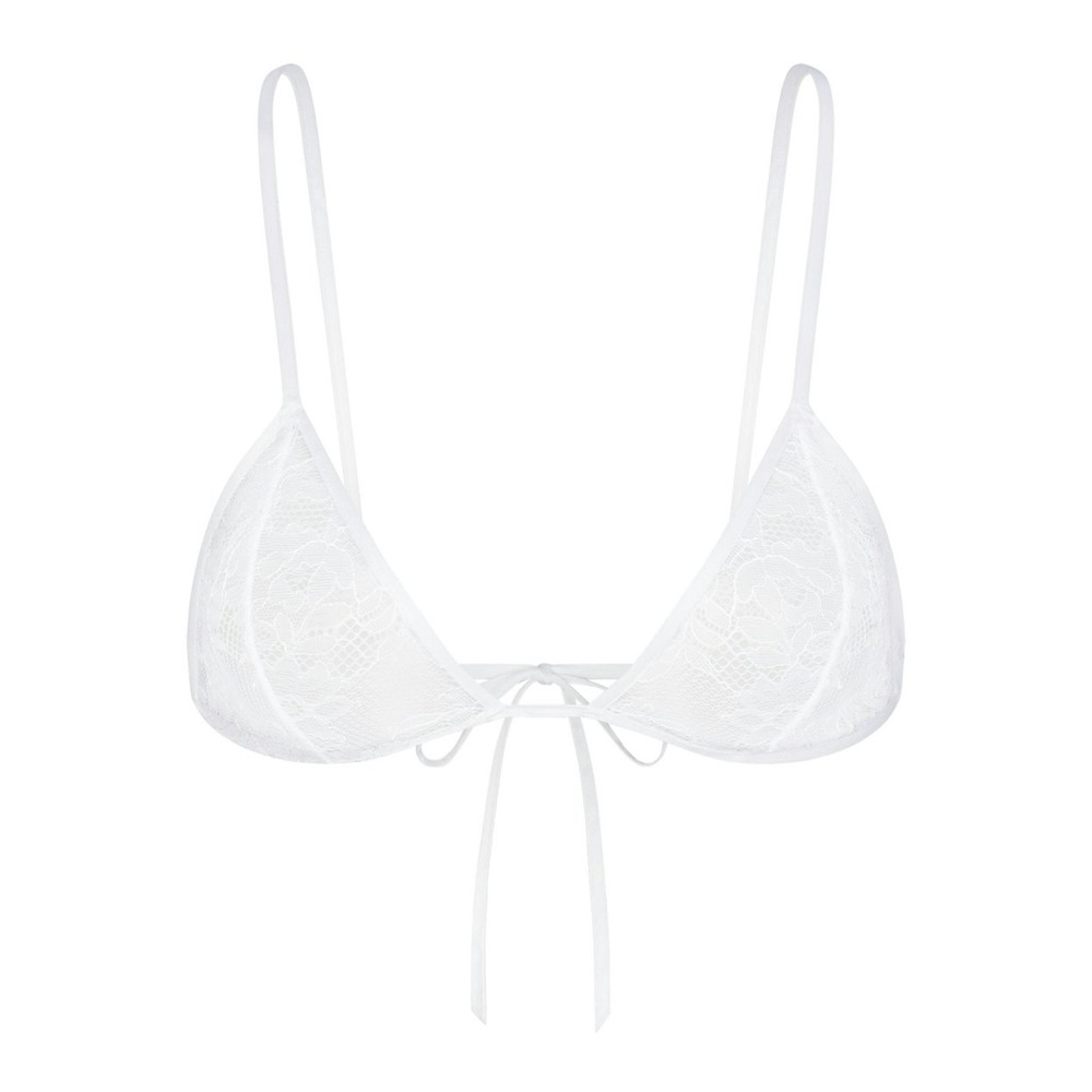 SKIMS Lace Triangle Bralette | Snow